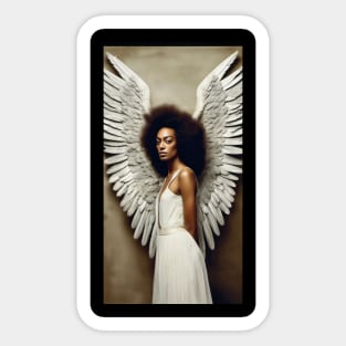 White Ebony Angel Wings 2024 Sticker